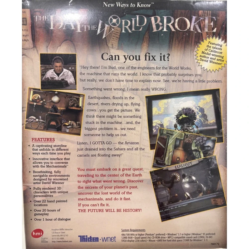The Day the World Broke PC Big Box Game David Wiesner Mifflin Windows 95